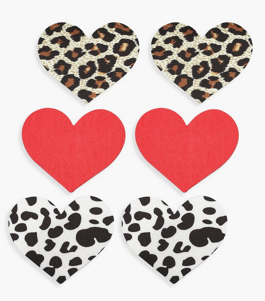Heart Shaped Nipple Covers - 3 pairs